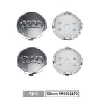 4pcs 60/61/68/69mm Car Wheel Center Hub Cap Rim Cover Car Goods For Audi B7 B5 B6 B8 B9 8P A3 A4 A5 A6 A7 A8 Q3 Q5 Q7 Q8 A1 8V