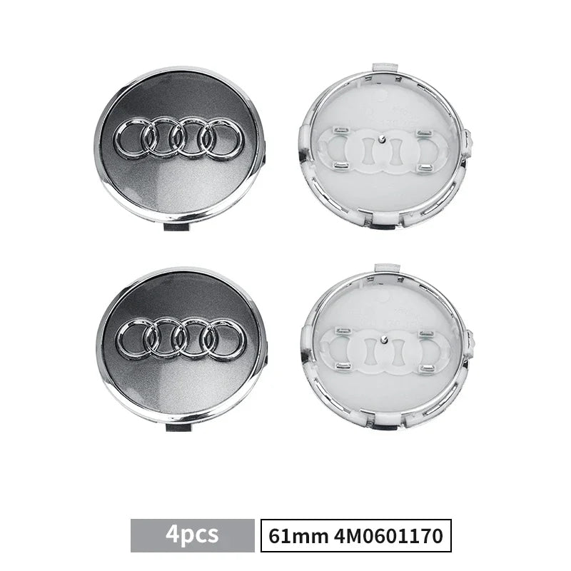4pcs 60/61/68/69mm Car Wheel Center Hub Cap Rim Cover Car Goods For Audi B7 B5 B6 B8 B9 8P A3 A4 A5 A6 A7 A8 Q3 Q5 Q7 Q8 A1 8V