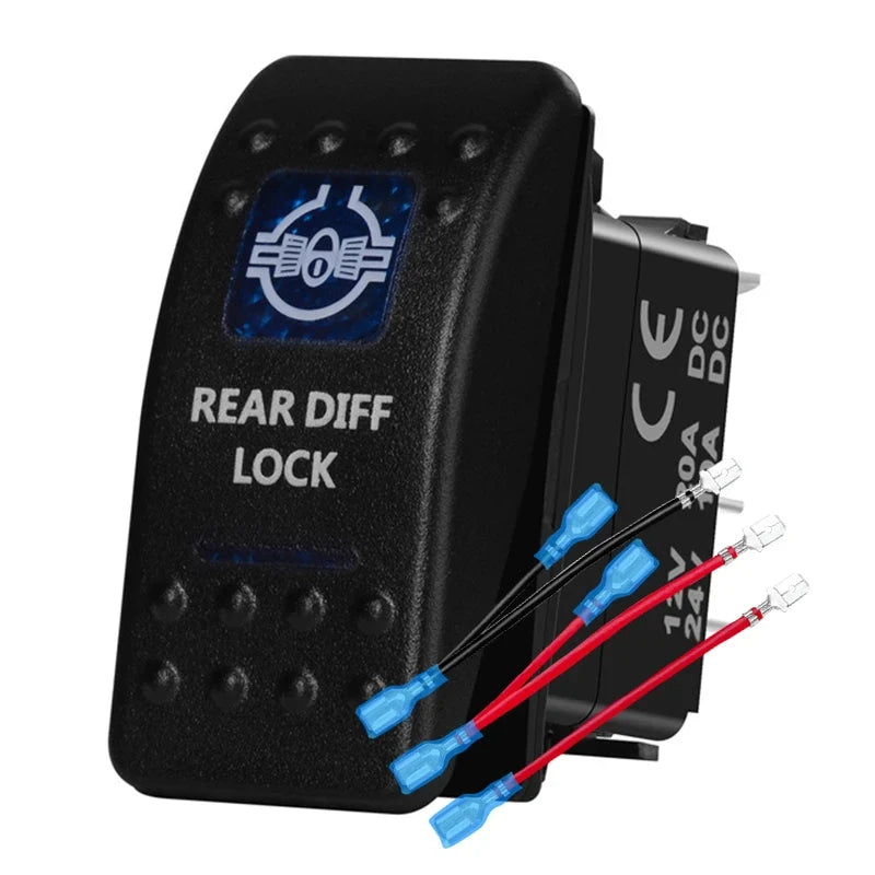 12v/24v Blue Led Light 5 Pin On Off SPST Rocker Switch 7 Pin On Off On ARB Carling Style Car Boat Waterproof Push Switch