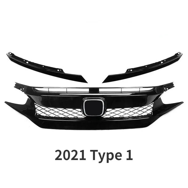 For Honda Civic 10th Gen 2016-2021 Front Grille Racing Grill Net Car Grid Splitter Upper Bumper Hood Mesh Grills