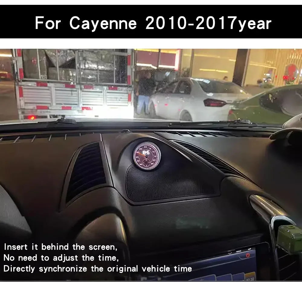 Car Stopwatch Panel Cover For Porsche Cayenne 958 chrono watch Interior Center Dashboard Clock Compass Modification Accessories