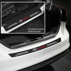 Car Door Threshold Strips Car Trunk Rear Bumper Protective Carbon fiber Leather Stickers For Toyota Camry Yaris Hilux Corolla
