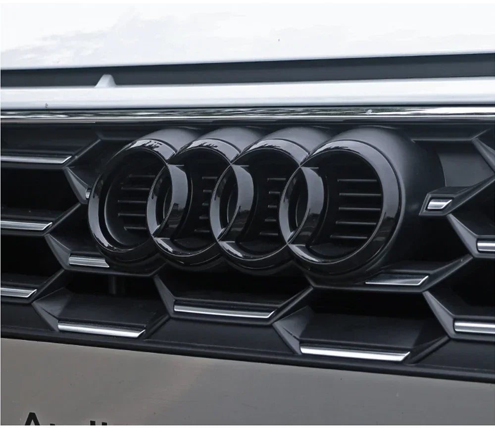Car Logo Badge Black SFront Grille Rear Trunk 4Ring Sticker Emblem For Audi A1 A3 A4 A5 A6 A7 S3 S4 S5 S6 RS3 RS4 RS6 Q3 Q5 Q7