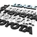 3D ABS Glossy Black Silver Letters Trunk Emblem Stickers Car Accessories Modified For Toyota camry chr corolla rav4 Car Sticker