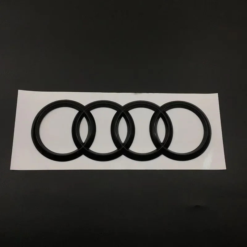 AUDI A1 4 Ring logo ABS Black Car Hood Front Bonnet Grill Rear Trunk Emblem Badge Sticker A1 Mark 30TFSI Emblem For Audi A1