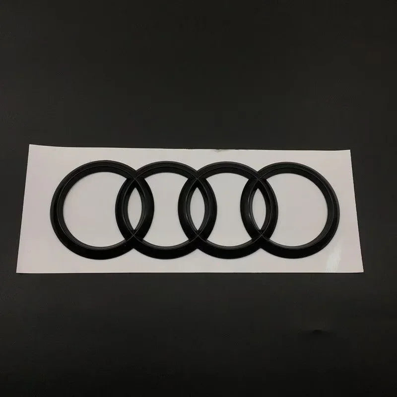 AUDI A1 4 Ring logo ABS Black Car Hood Front Bonnet Grill Rear Trunk Emblem Badge Sticker A1 Mark 30TFSI Emblem For Audi A1
