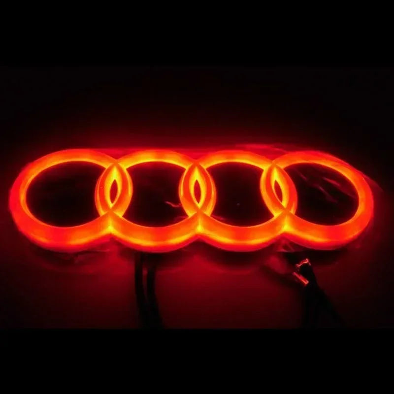 AUDI 4D Refitted LED Lamp Car Front Grill 4Ring Logo Light For A3 A4 A5 A6 A7 A8 S3 S4 S5 S6 S7 Q3 Q5 Q7 Decoration Accessories