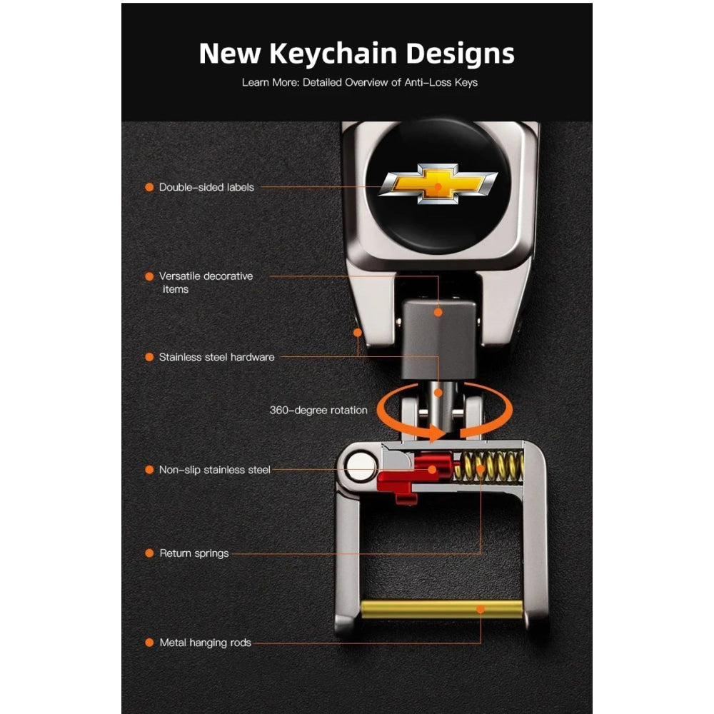 Metal Keychain Car Logo Keyring Pendant Auto Accessories For Chevrolet Cruze Onix Tracker Aveo Bolt Captiva Equinox Spark Tahoe