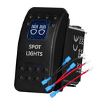 12v/24v Blue Led Light 5 Pin On Off SPST Rocker Switch 7 Pin On Off On ARB Carling Style Car Boat Waterproof Push Switch