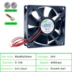 ACP8025 8cm 80mm ventilador 80x80x25mm DC5V 12V 24V 2pin ventilador de refrigeración adecuado para inversor de corriente del chasis