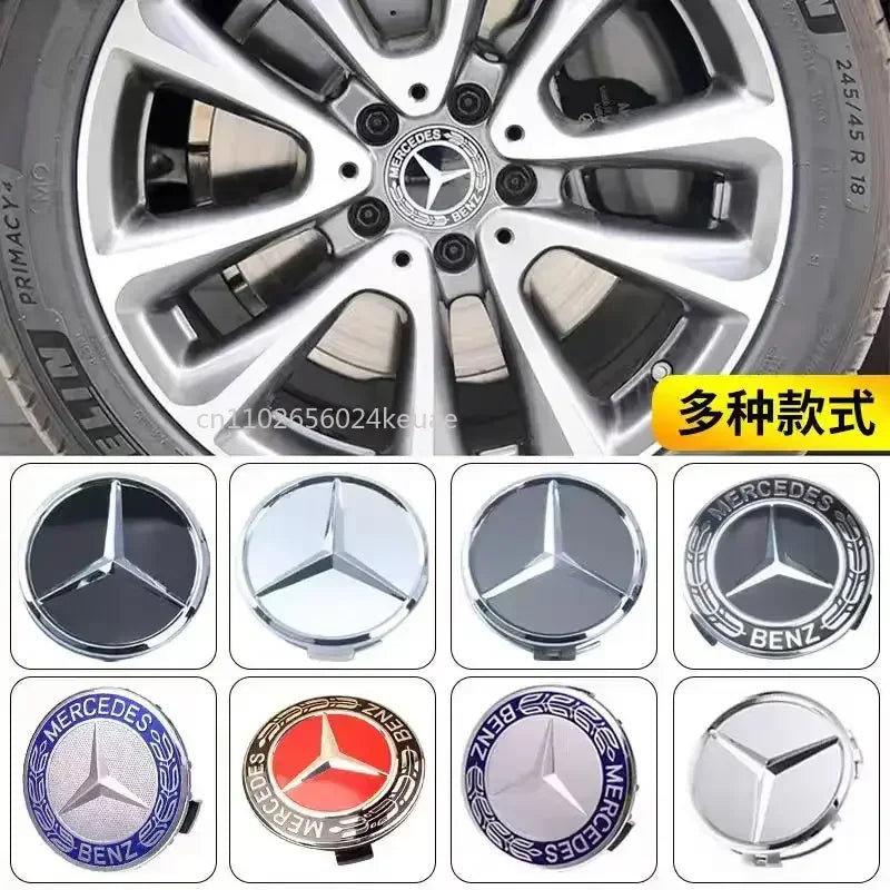 4PCS 75MM Car Wheel Center Hub Caps Tire Rim Covers Auto Accessories For Mercedes Benz CLA A180 W108 AMG CLK W201 W212 W213 W220