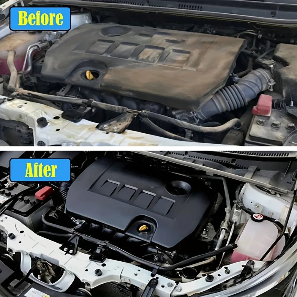 Limpiador de bahía de motor de coche, potente producto de limpieza descontaminante para compartimento de motor, producto de pulido y limpieza de coche