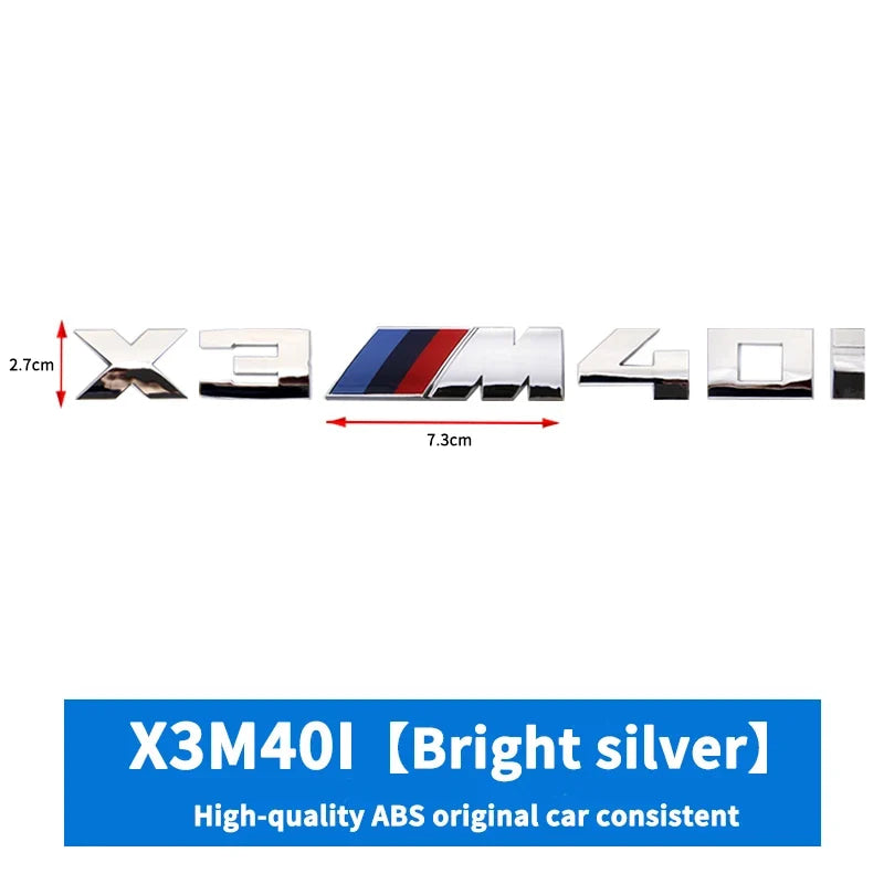 3D ABS M-Standard Sports Competition Emblem Rear Trunk Logo Sticker For BMW M1   X2 X3M X4M X5M X6M X7M Auto Modification  Badge
