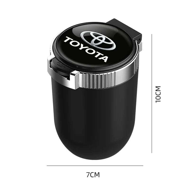 Car interior sticker Automotive LED ashtray garbage storage cup For Toyota Hilux Crown TRD chr Corolla Camry rav4 Yaris