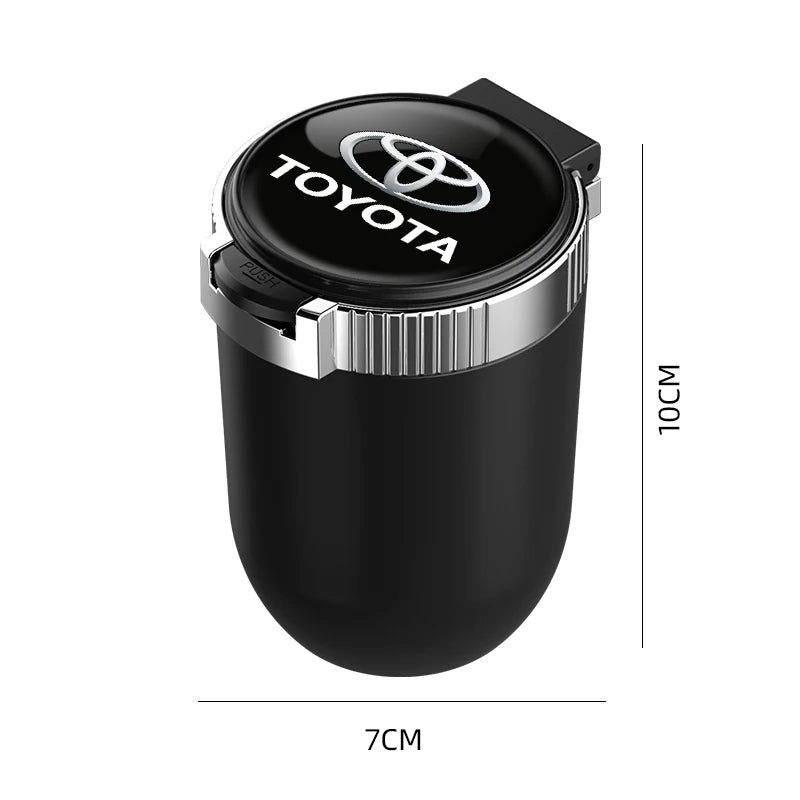 Car interior sticker Automotive LED ashtray garbage storage cup For Toyota Hilux Crown TRD chr Corolla Camry rav4 Yaris