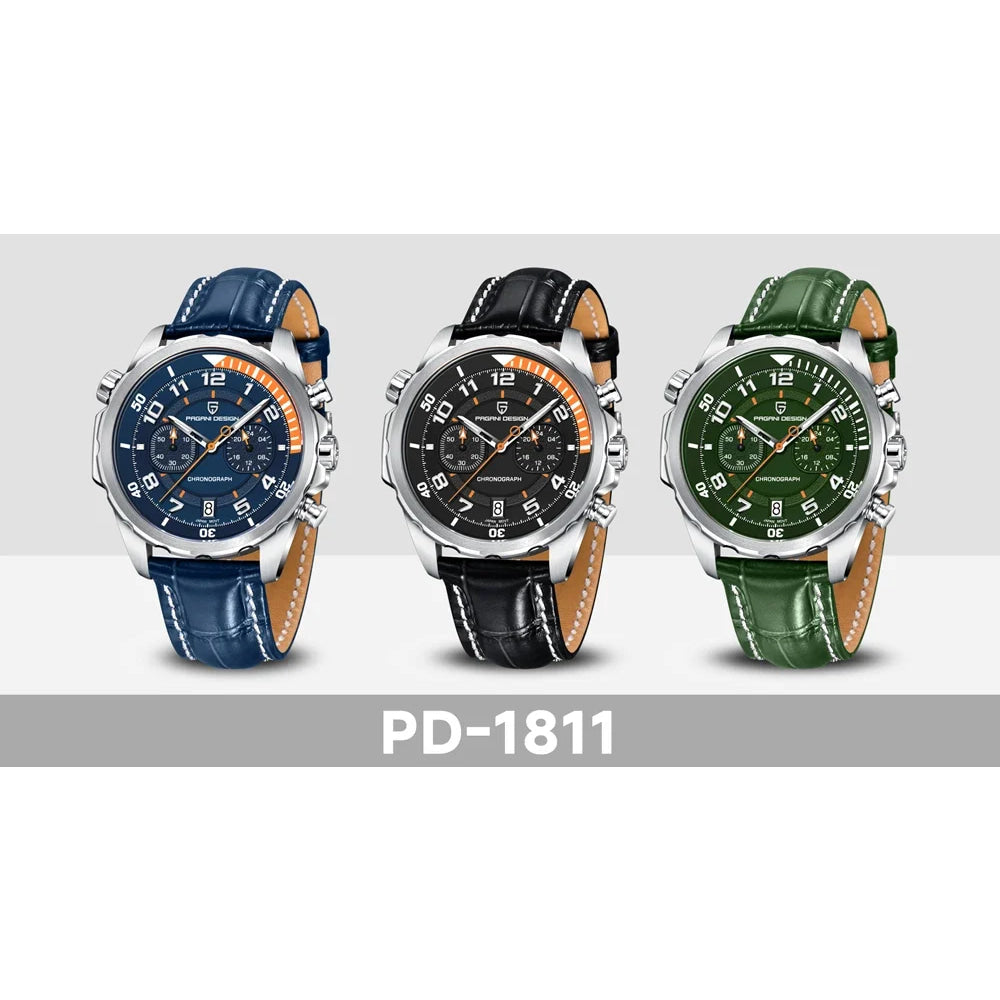 PAGANI DESIGN Watches 2026 New Strong Luminous Luxury Quartz Men Watch Fashion Leather Watch For Men Sapphire Glass Chronograph