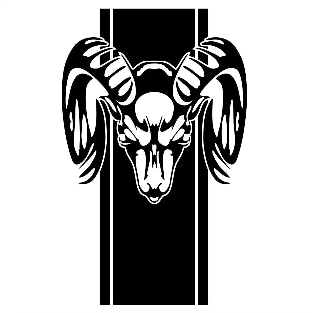 Ram Skull Stripe Waterproof Vinyl Truck Stickers Tailgate Decals Fit Dodge Ram 1500 2500 3500 Rebel Mopar Exterior Decor