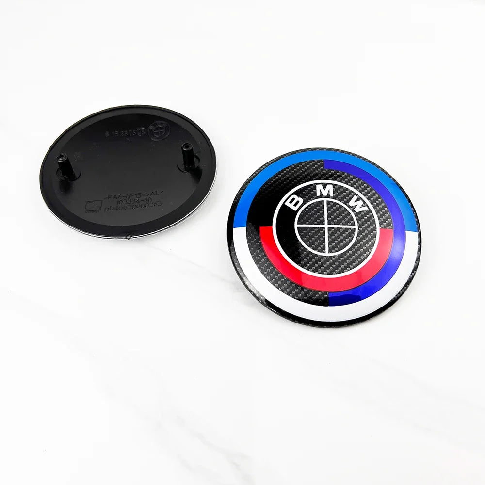 2pcs 74mm 82mm Car Front Hood Bonnet Emblem Rear Trunk Badge For BMW E30 E36 F34 F23 G14 G20 G30 X1 X2 X3 X5 M1 M2 Accessories