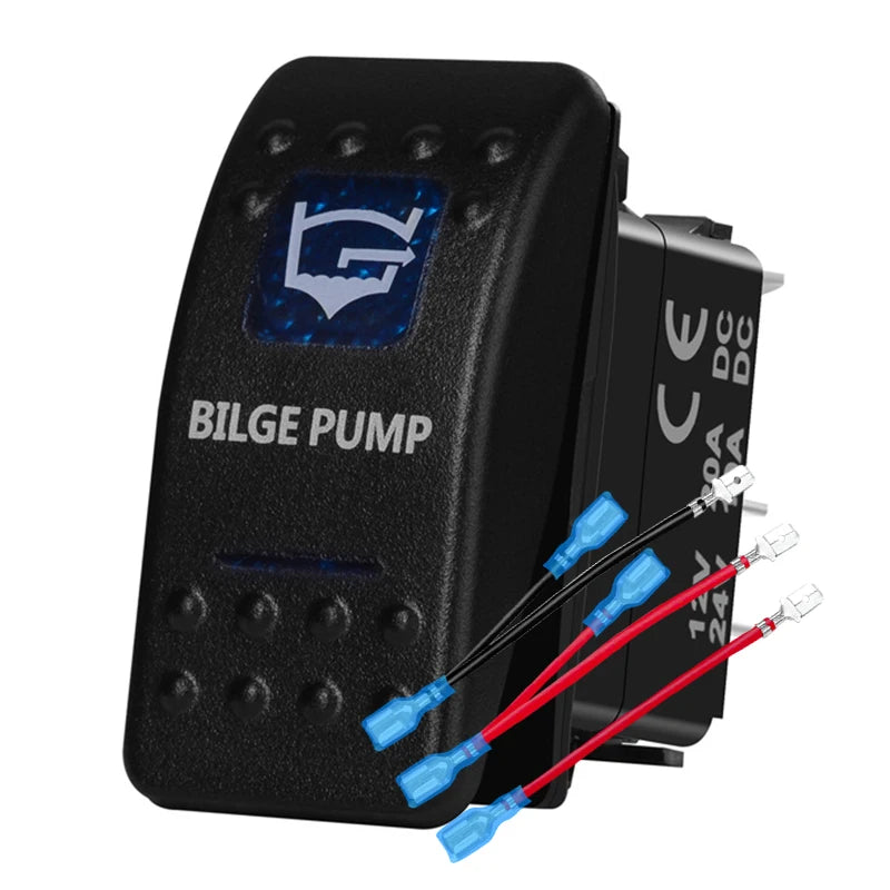 12v/24v Blue Led Light 5 Pin On Off SPST Rocker Switch 7 Pin On Off On ARB Carling Style Car Boat Waterproof Push Switch