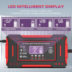 Cargador Unidad de carga de batería de coche y motocicleta Reparación de batería de plomo-ácido Pantalla LCD 6A 12V Batería de coche inteligente