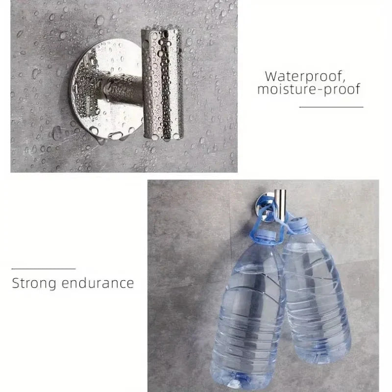 1 Uds., gancho autoadhesivo sin perforaciones, gancho de baño de acero inoxidable, accesorios de baño, organizador de cocina