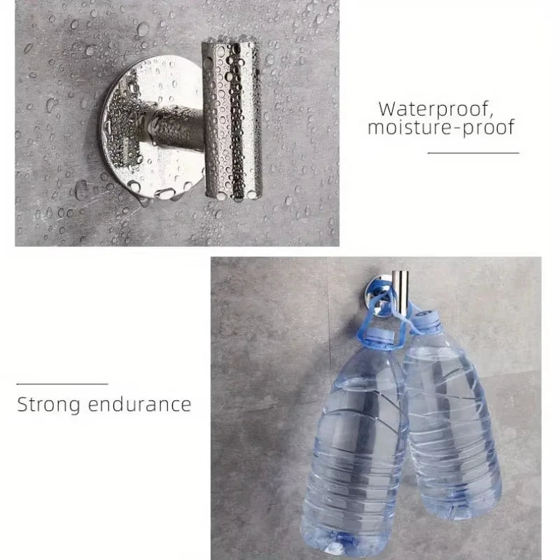 1 Uds., gancho autoadhesivo sin perforaciones, gancho de baño de acero inoxidable, accesorios de baño, organizador de cocina