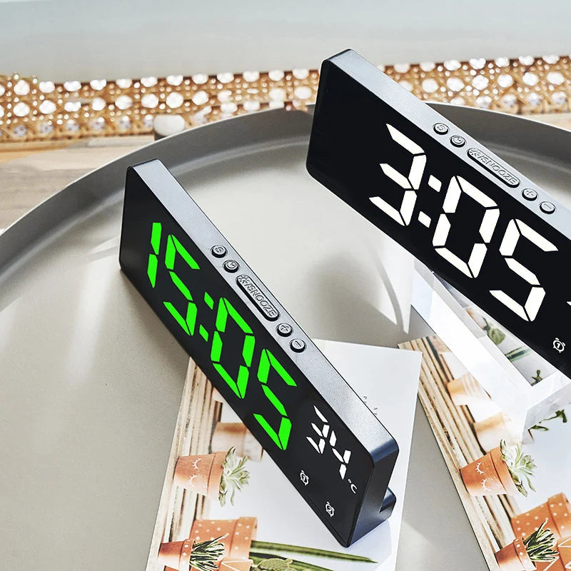 Creative Multifunction Electronic Clock Simple Large Screen Clock Multi Group Alarm Clock Student Clock
