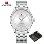 NAVIFORCE Men's Watch Classic Stainless Steel Strap 3ATM Waterproof Calendar Minimalist Dial Men's Chronograph Watch NF9272S