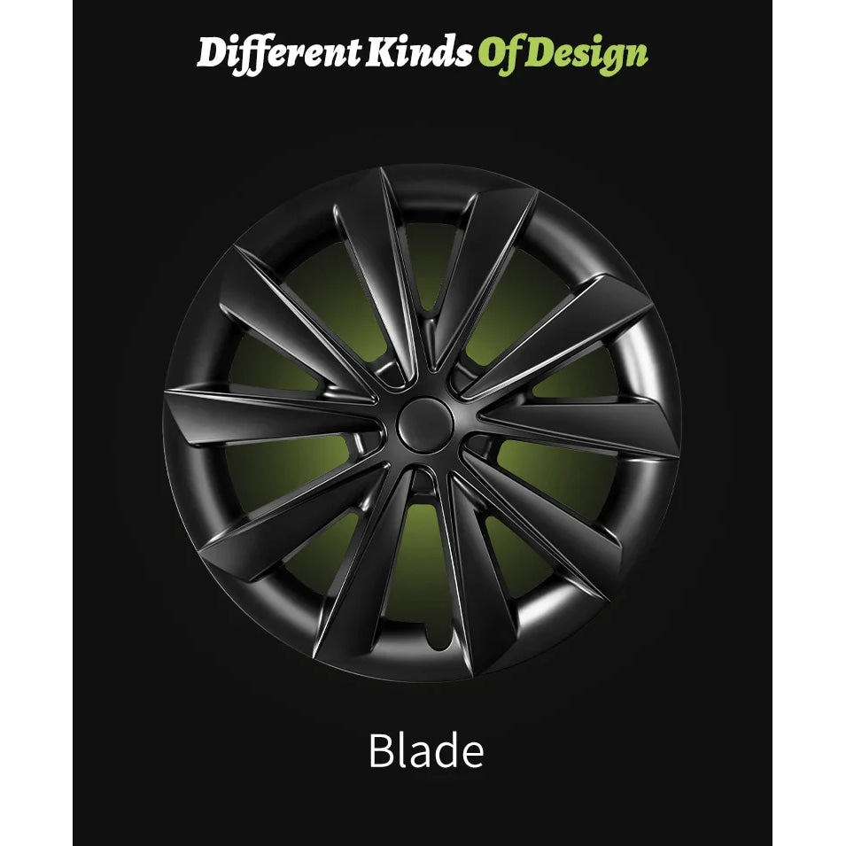 4PCS for Model 3 (2017-2023) 18 Inch Blade Wheel Cover Hubcaps Whirl Cap Rim Cover Replacement Wheel Cap Accessories for Tesla