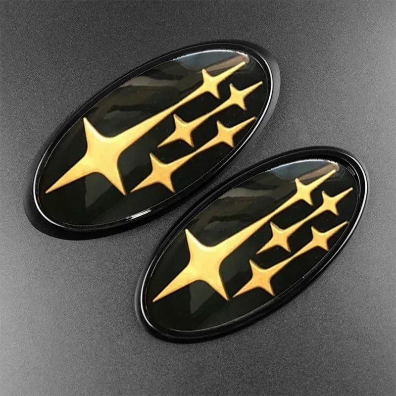 2Pcs Acrylic Car Front Rear Logo Emblem Sticker For Subaru STI XV Impreza BRZ WRX Legacy Outback Auto Hood Trunk Badge Cover