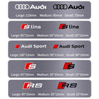 6pcs Car Caliper Sticker for Audi Sport Sline S3 A3 B5 B6 B7 B8 B9 8P 8V 8L A5 A4 C6 C5 A1 A6 A7 A8 Auto Logo Tire Brake Decals