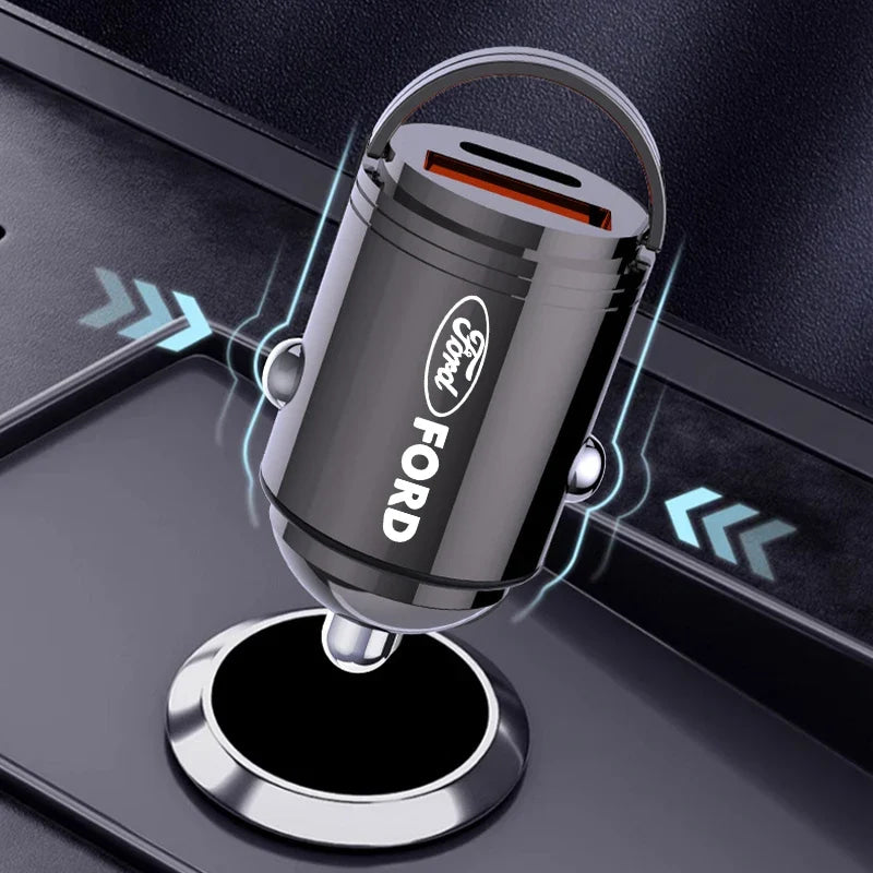 100W Car Charger Lighter PD Fast Charging Mini Car Phone Charger For Ford Escape Kuga Mondeo Ecosport Fiesta Focus 2 3 MK1 MK2