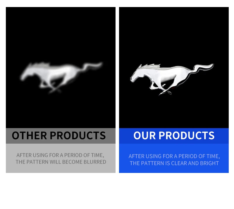 Car Led Welcome Lights Courtesy Projector Ghost Shadow Logo Emblem Light For Ford Mustang 4 5 6 2024 2023 2022-2010 Accessories