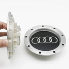 ABS 14.6CM 9 Hole Black Gray Hub Cap For Audi TT A2 A3 A8 S6 Q7 RS6 Badge Logo Hub Cap Accessories Car Large Hub Center