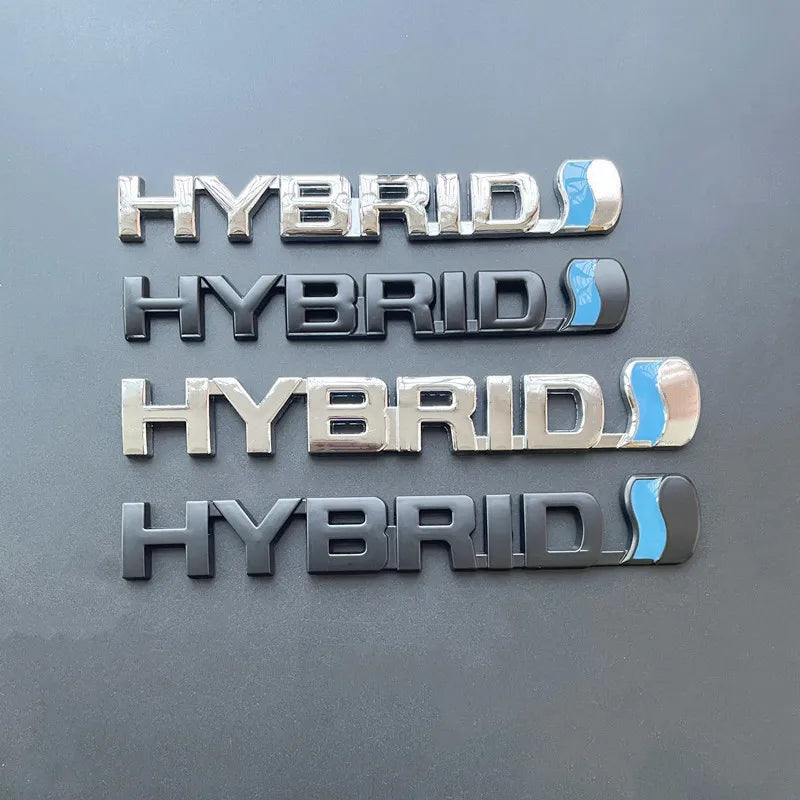 3D Metal HYBRID Logo Side Fender Rear Trunk Emblem Badge Car Sticker Decals For Toyota Prius Camry Crown Auris Rav4s TRD