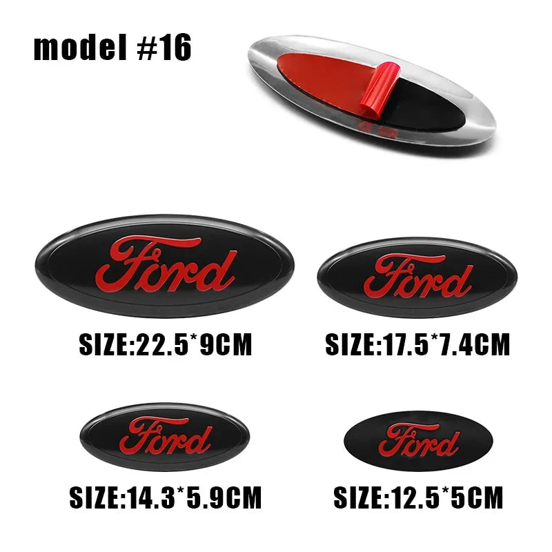 Car Front Grille Emblem Rear Trunk Logo Badge For Ford Fiesta Focus 2 3 Mondeo Edge Ranger Fusion Kuga S-MAX Transit Accessories