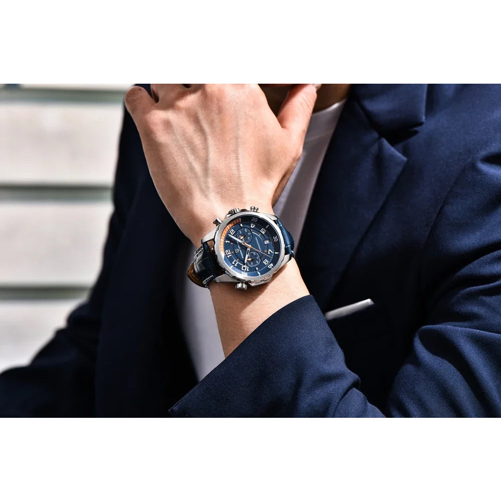 PAGANI DESIGN Watches 2026 New Strong Luminous Luxury Quartz Men Watch Fashion Leather Watch For Men Sapphire Glass Chronograph