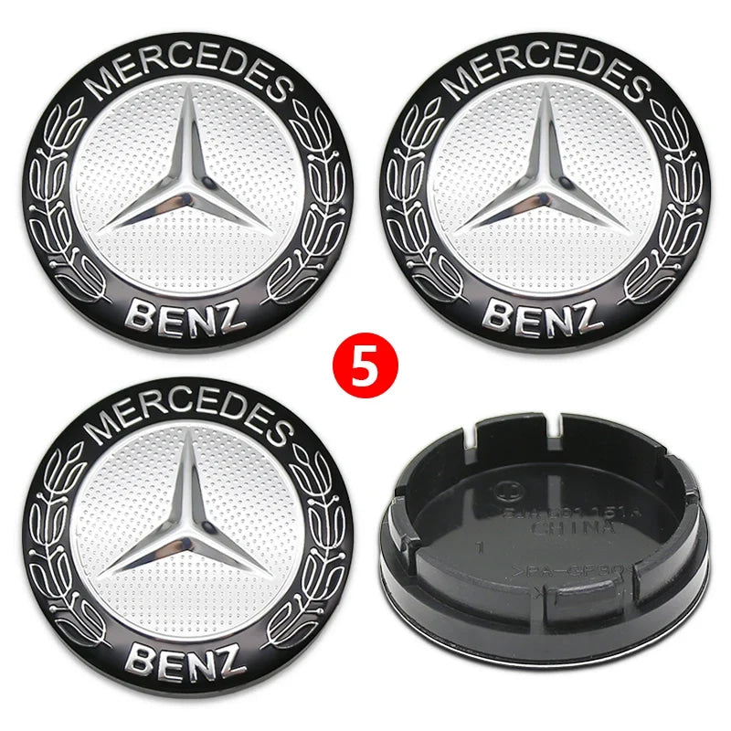 4pcs 56mm 75mm Car Wheel Center Hub Caps Cover Auto Accessories Mercedes Benz Amg C180 C200 C260 W108 W124 W126 W140 W168 W176