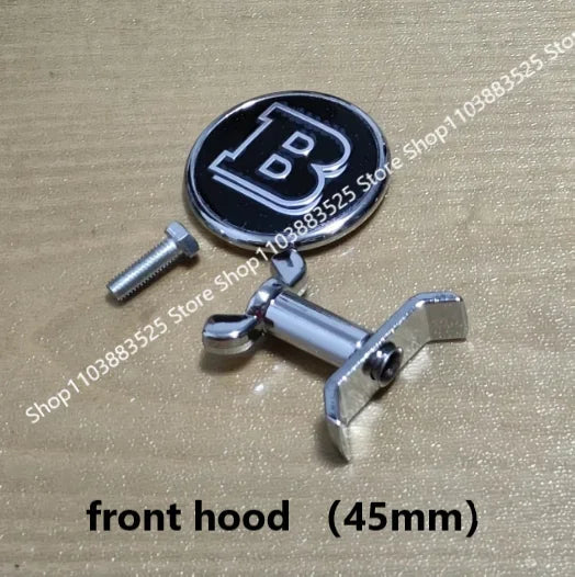 Metal 45/60mm Car Front Emblem Badge Modified Bonnet Hood Rear Trunk B Logo for BRABUS W220 C E S W203 W204 W205 W254 W210 W211