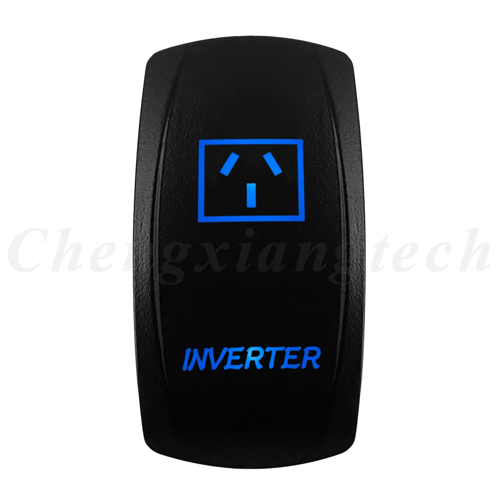 12V 20A Blue Led Car Boat Laser Rocker Switch ON OFF, (ON) OFF, ON OFF ON, (ON) OFF ON, (ON) OFF (ON) Waterproof