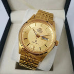 Orient Two-Tone Automatic Watch Multi-Color Dial Roman Numerals Day-Date Steel Band 50M Water Resistant Men's Classic Wristwatch
