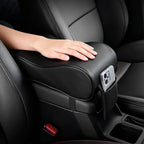 Almohadilla para reposabrazos de coche, cojín de protección de consola Central de cuero para coche, caja de almacenamiento de reposabrazos de espuma viscoelástica gruesa con bolsillo
