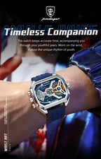 POEDAGAR Top Luxury Men Clock LED Calendar Week Luminous Man Wristwatch Electronic Rectangle Silicone Strap Quartz Men's Watches