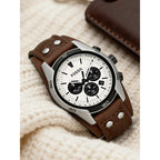Fossil CH2890 Coachman Chronograph Men's Watch Military Brown Leather Strap Sport Waterproof Quartz Wristwatch Relogio Masculino