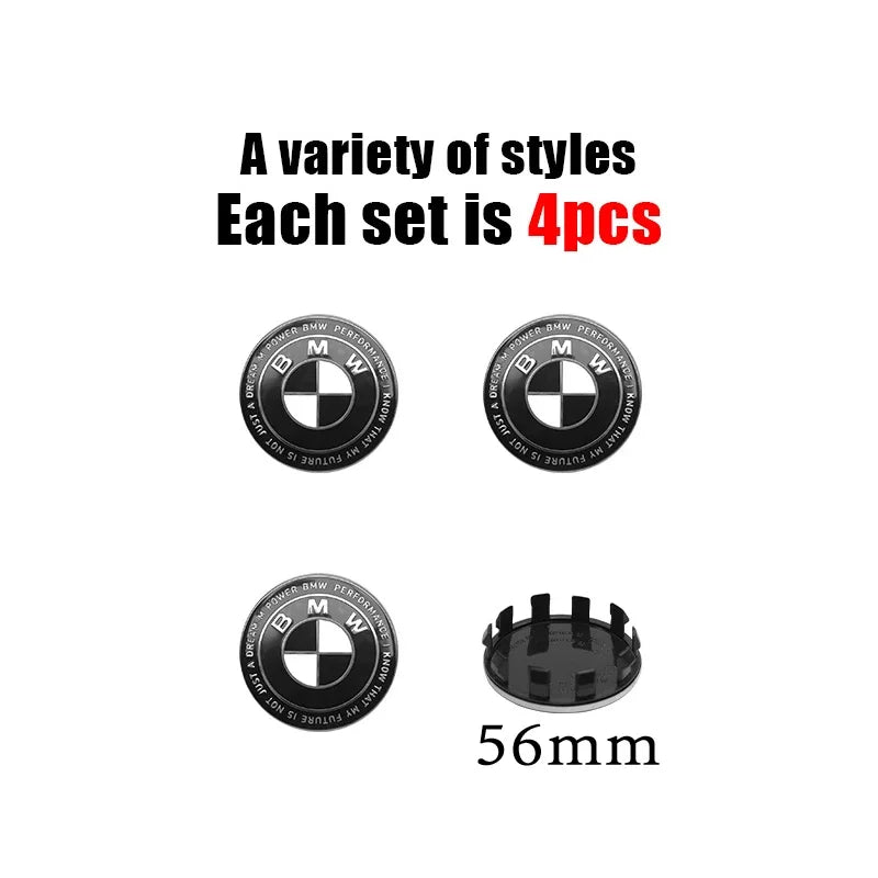 4Pc 68mm 56mm Car Rim Cover Wheel Hub Center Caps Badge Emblem Accessories For BMW E90 E60 F18 E46 F30 F20 M2 M5 M3 E87 M4 X3 X5