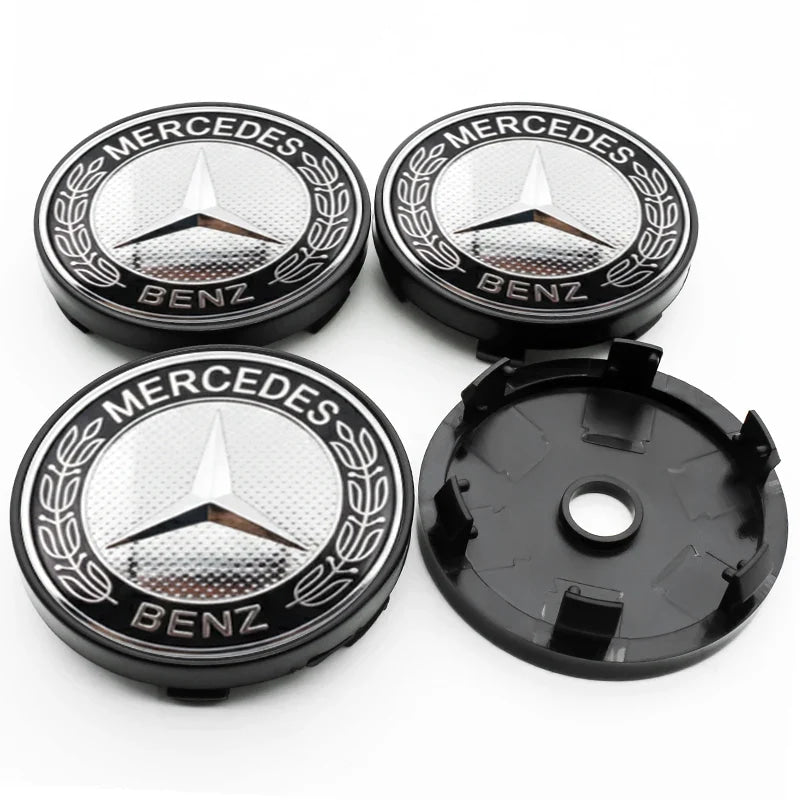 4Pcs 60mm 75mm Car Wheel Center Hub For Mercedes Benz AMG class W205 W203 GLC GLK W206 W220 W211 A180 Cap Rim Cover Accessories