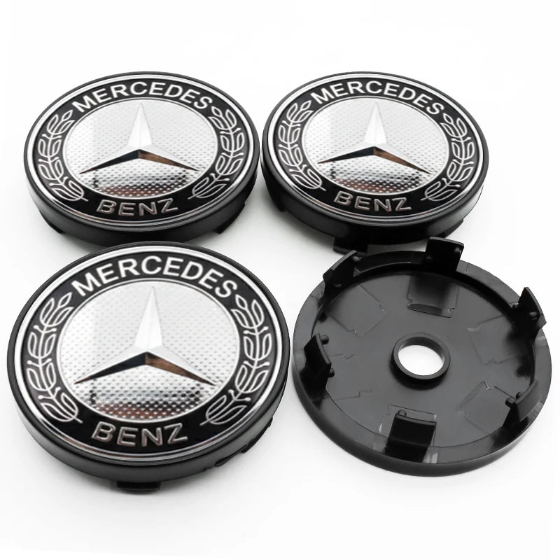 4Pcs 60mm 75mm Car Wheel Center Hub For Mercedes Benz AMG class W205 W203 GLC GLK W206 W220 W211 A180 Cap Rim Cover Accessories