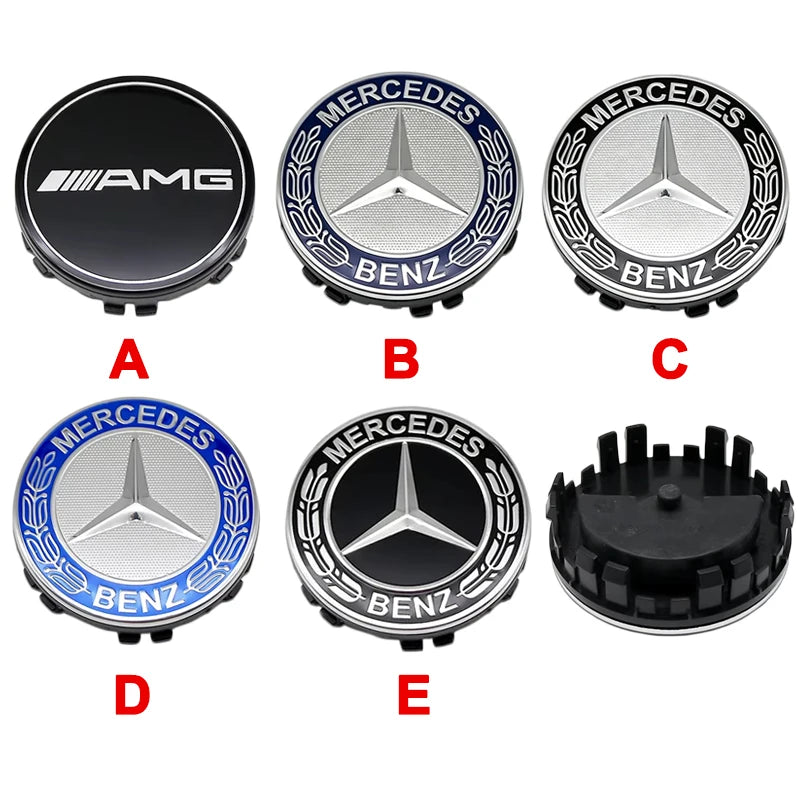 4Pcs 75MM for Mercedes Benz C E A B S Class GLE GLA GLB GLC GLS AMG W203 W204 W205 W176 W177 Floating Car Wheel Hub Center Caps
