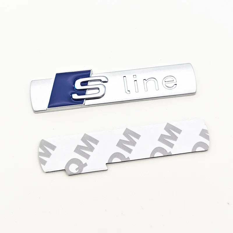 3D Metal Logo Sline Emblem Car Fender Side Sticker Front Grill Badge For Audi A3 A4 A5 A6 A7 S3 S4 S5 S6 TT S Line Accessories