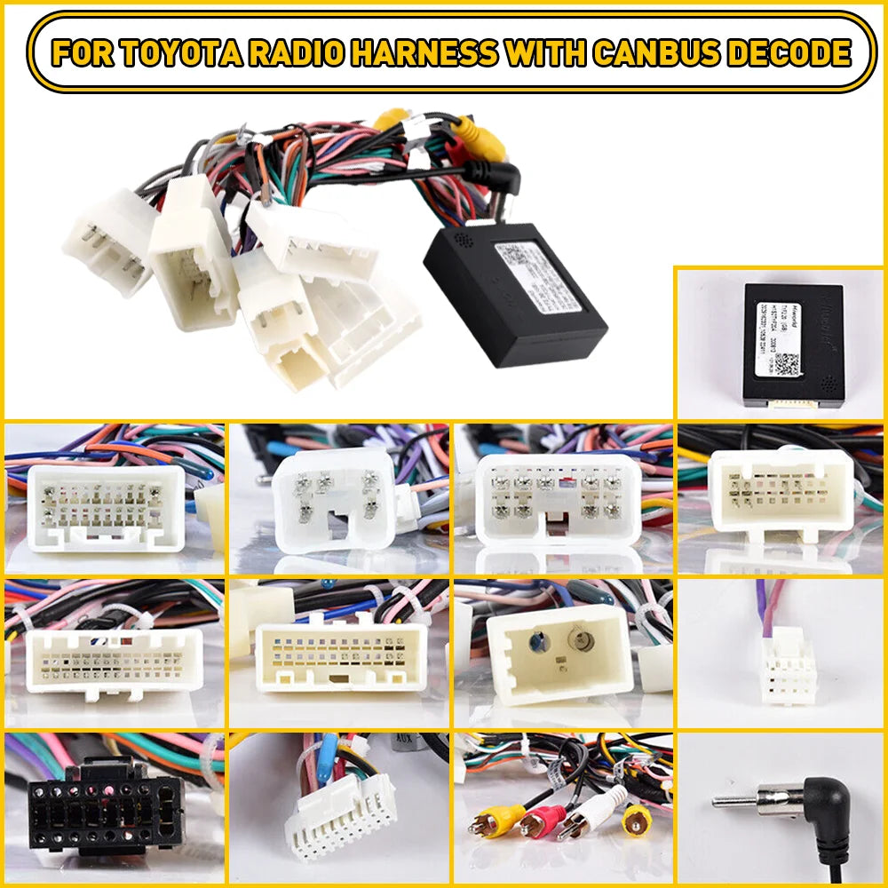 16PIN Radio Wire Harness For Toyota Corolla Highlander Camry Tundra Car Stereo Radio Power Harness Cable Wire Adapter JBL AMP